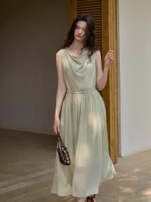 Tatum Cowl Neck Waist Sleeveless Dress