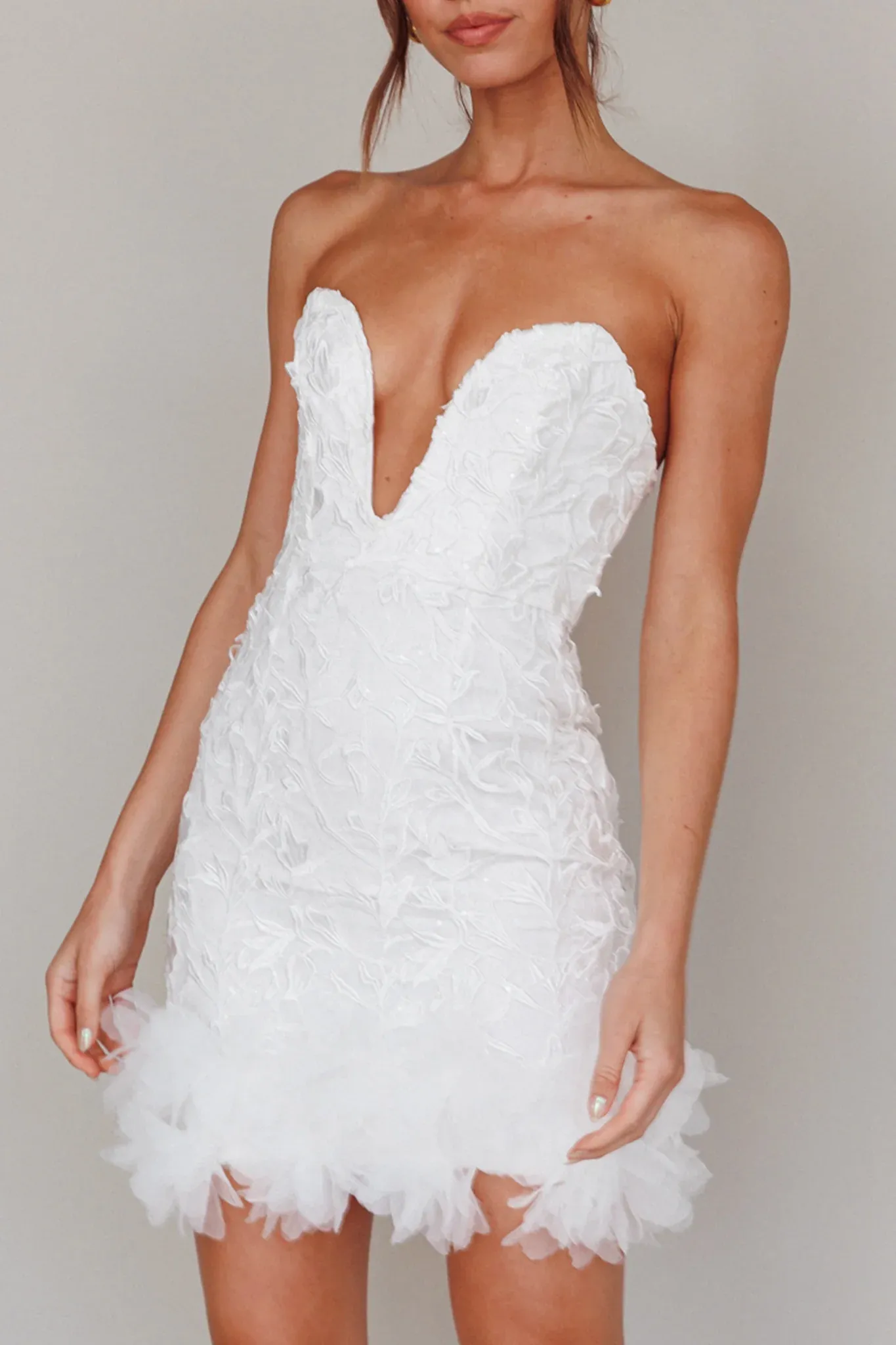 Time Of My Life Applique Mini Dress White