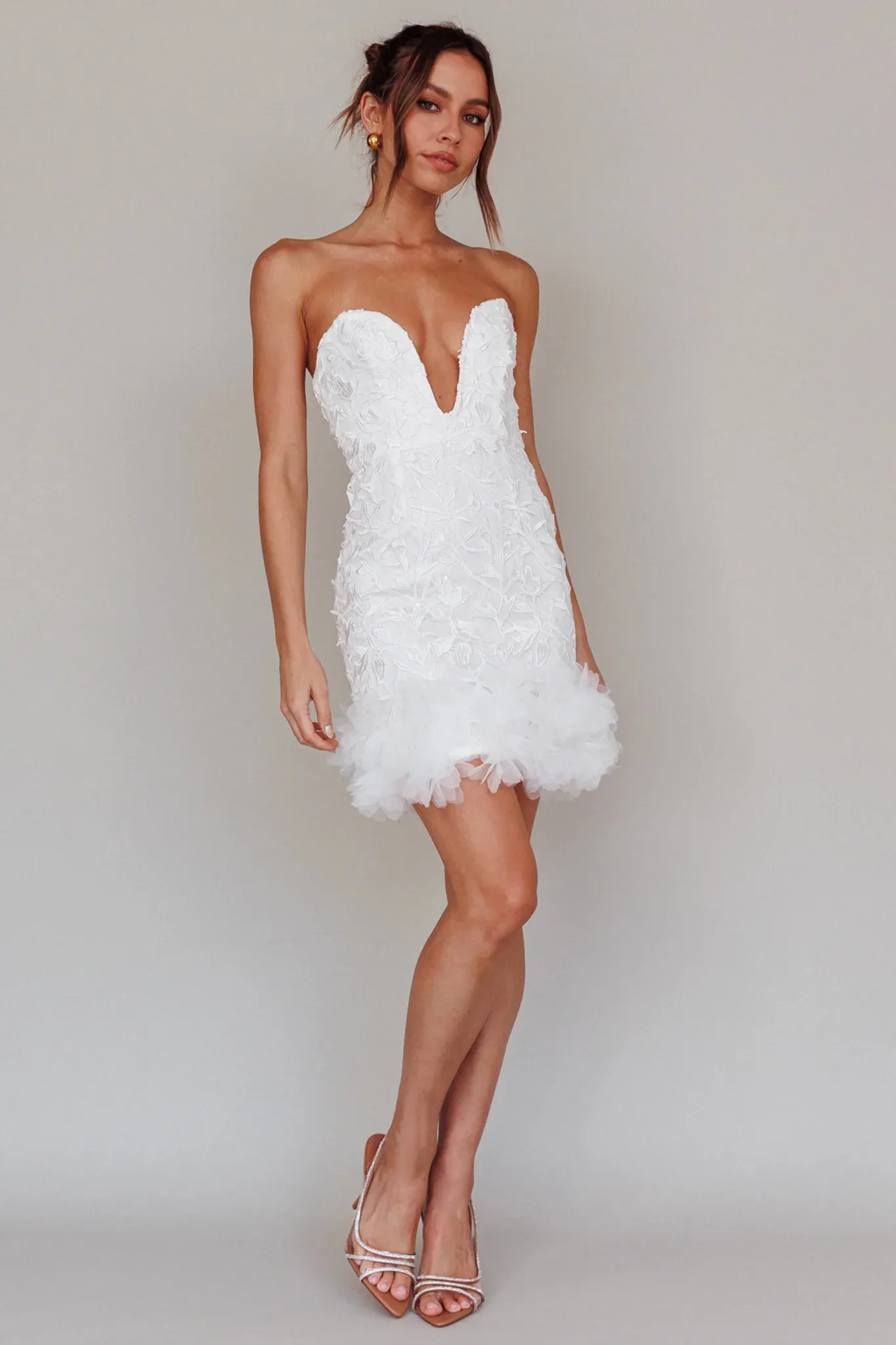 Time Of My Life Applique Mini Dress White