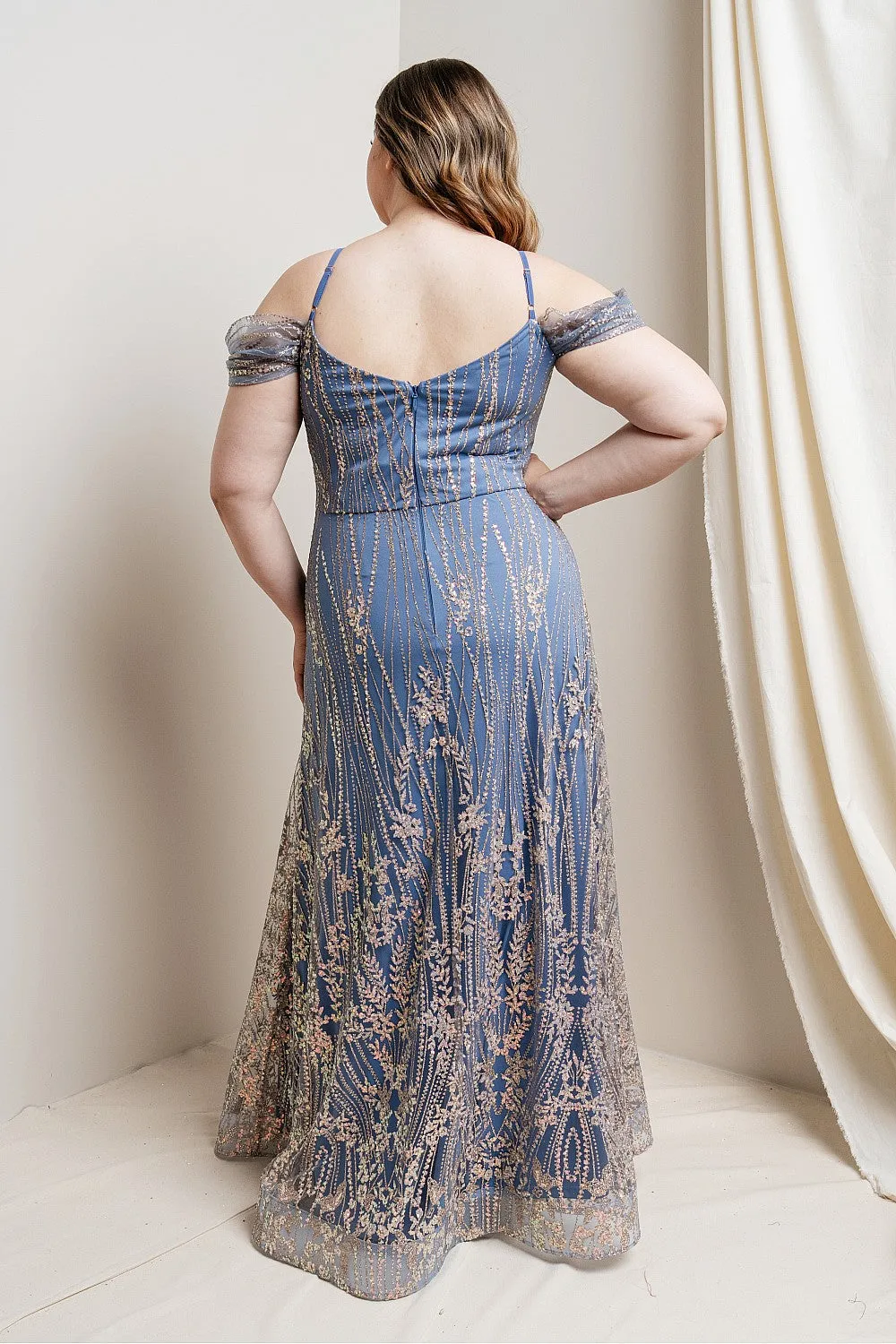 Vanessa Dress in Blue - Plus