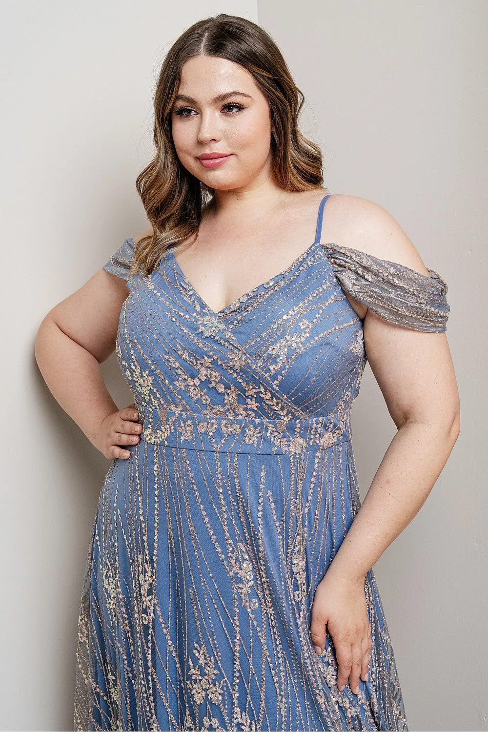 Vanessa Dress in Blue - Plus