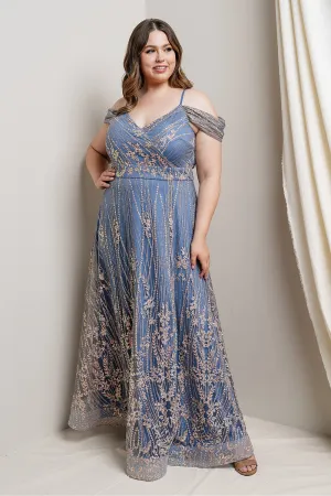Vanessa Dress in Blue - Plus