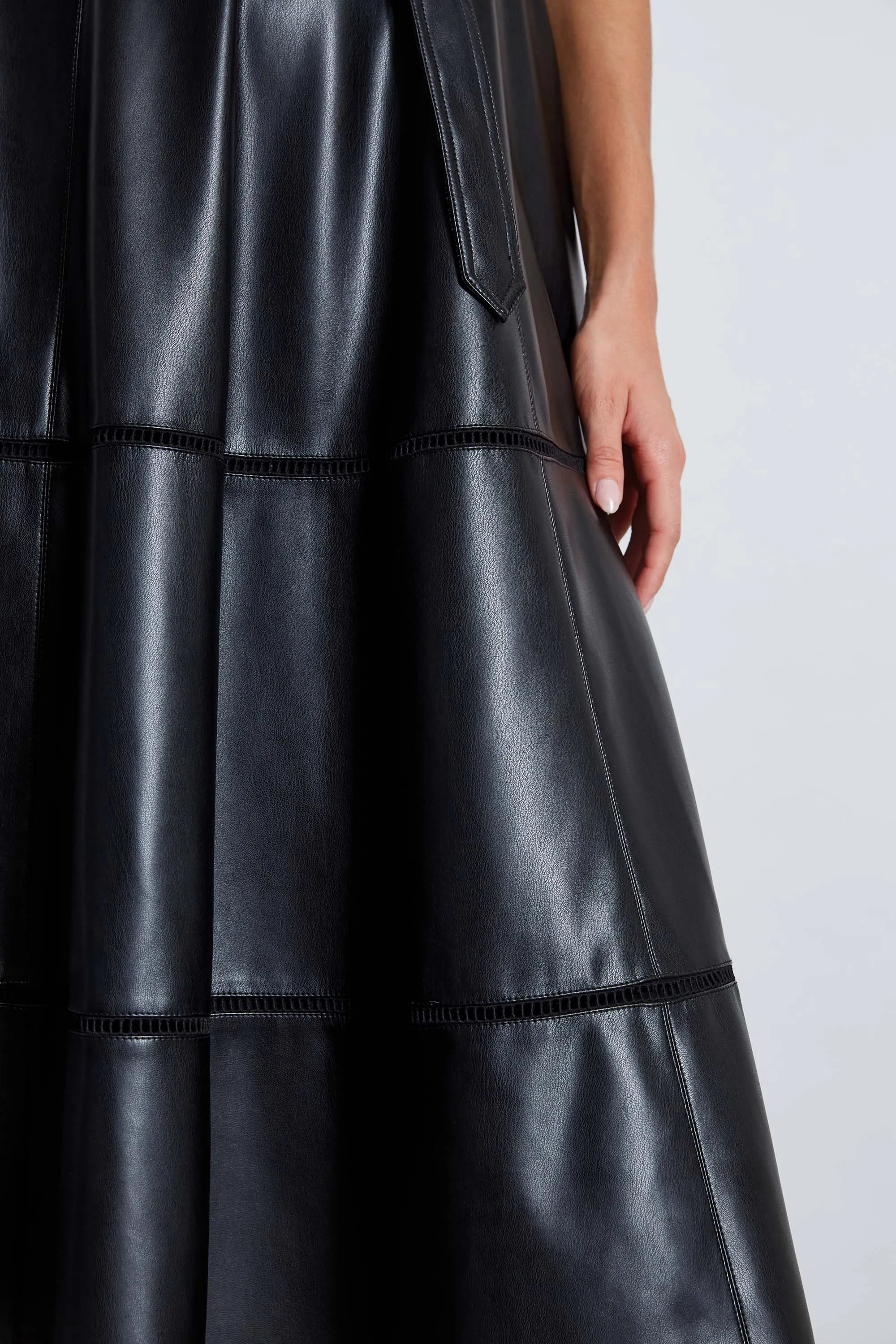 Vegan Leather Fit & Flare Dress