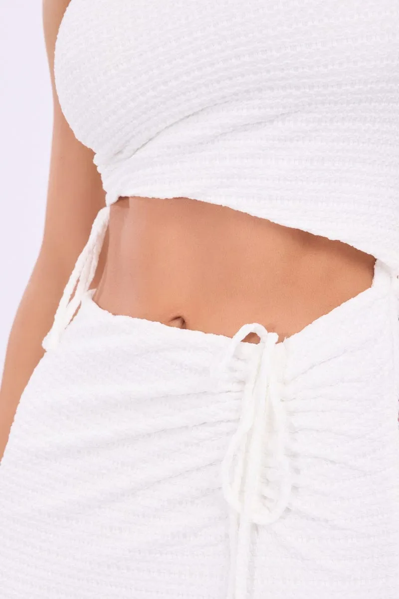 White Bodycon Dress One Shoulder Maxi