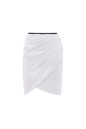 White sequined wrapped mini skirt, Midnight Walk