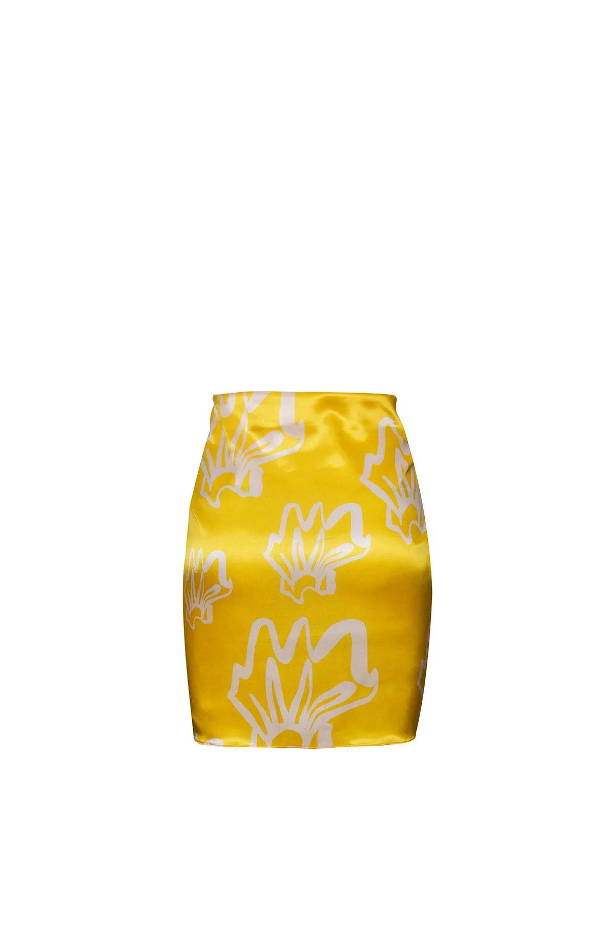 Yellow Sandy Satin Mini Cover Up Skirt
