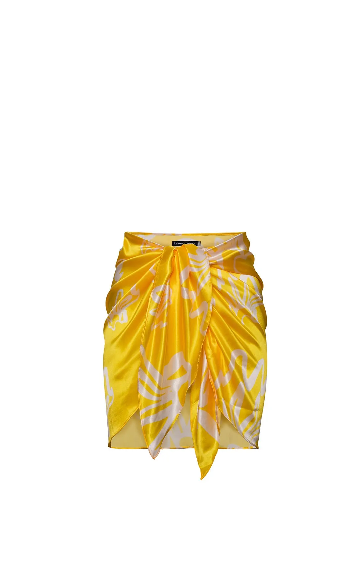 Yellow Sandy Satin Mini Cover Up Skirt